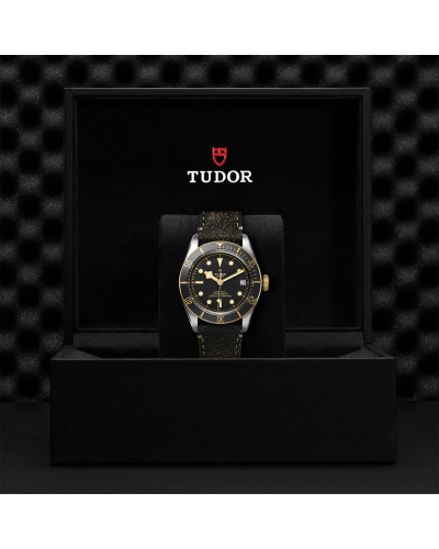 Tudor Black Bay S&G 41 mm steel case, Aged leather strap (horloges)